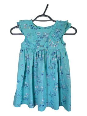 NWT Crazy 8 Birdie In Paris Ruffle Dress Turquoise Size 4